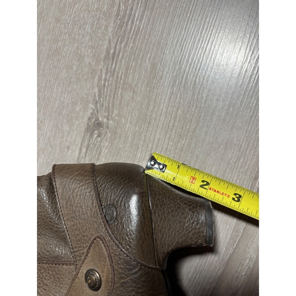 Born Womens 10 Brown Pebbled Leather Knee High Boots Buckle Strap Whimsy Moto - Picture 10 of 12